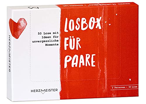 Losbox für Paare I Das Paar-Geschenk zum Valentinstag für unvergessliche Momente I 50 Lose mit...