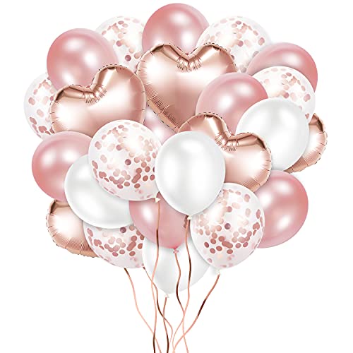Crislove Luftballon Set, 48 Stück Folienballon Set, Konfetti Luftballons & Latex Ballons mit...