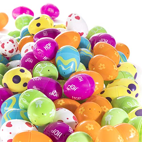Prextex 100 befüllbare Ostereier in bunten Farben für die Ostereiersuche, Befüllbare Eier für...